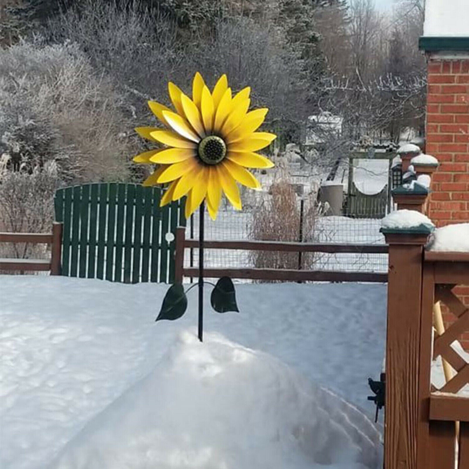 Creative Iron Sunflower Outdoor Wind Spinner Yard Outdoor Whimsical Gifts