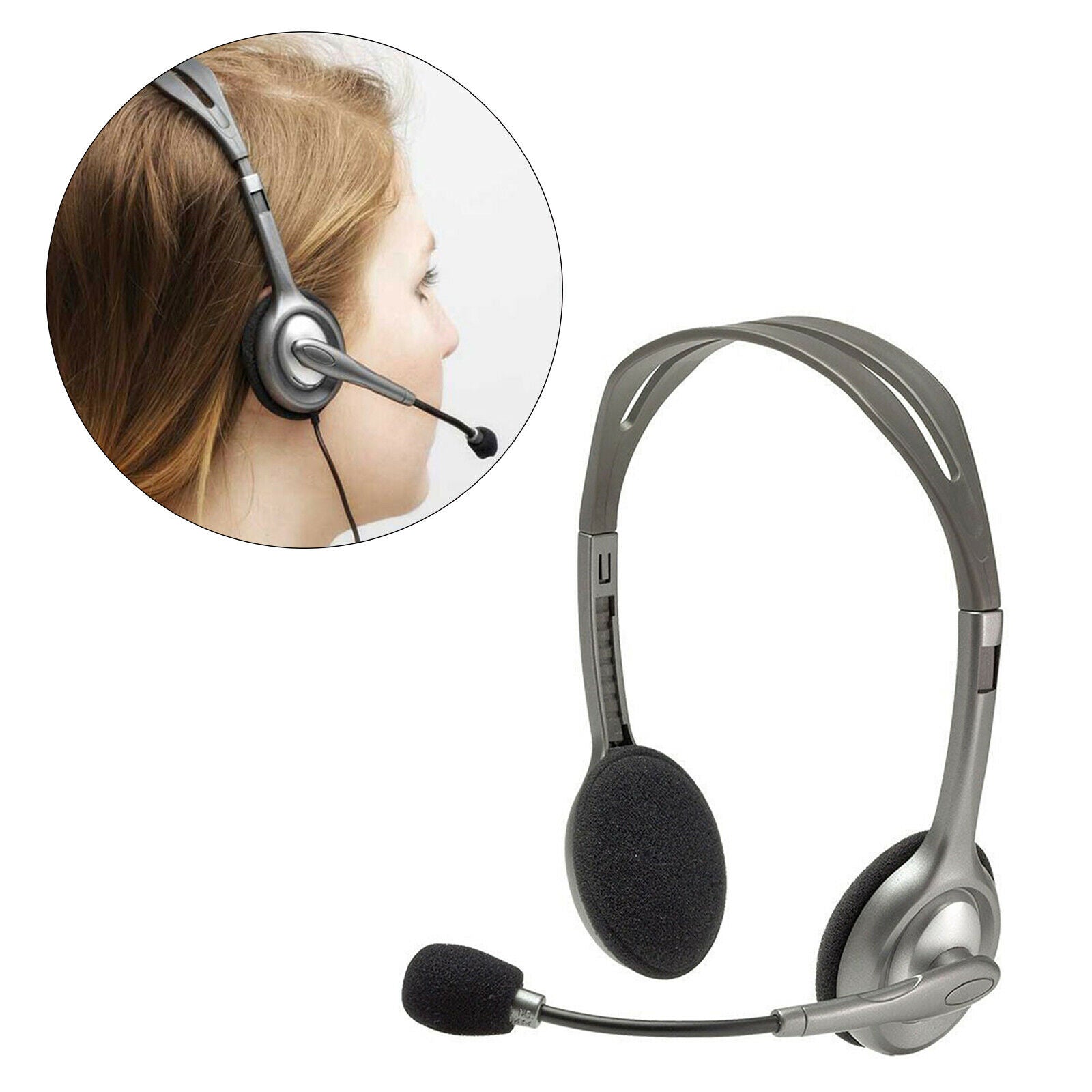 3.5mm Wired Headphone for Computer PC Education Softphones Call Center
