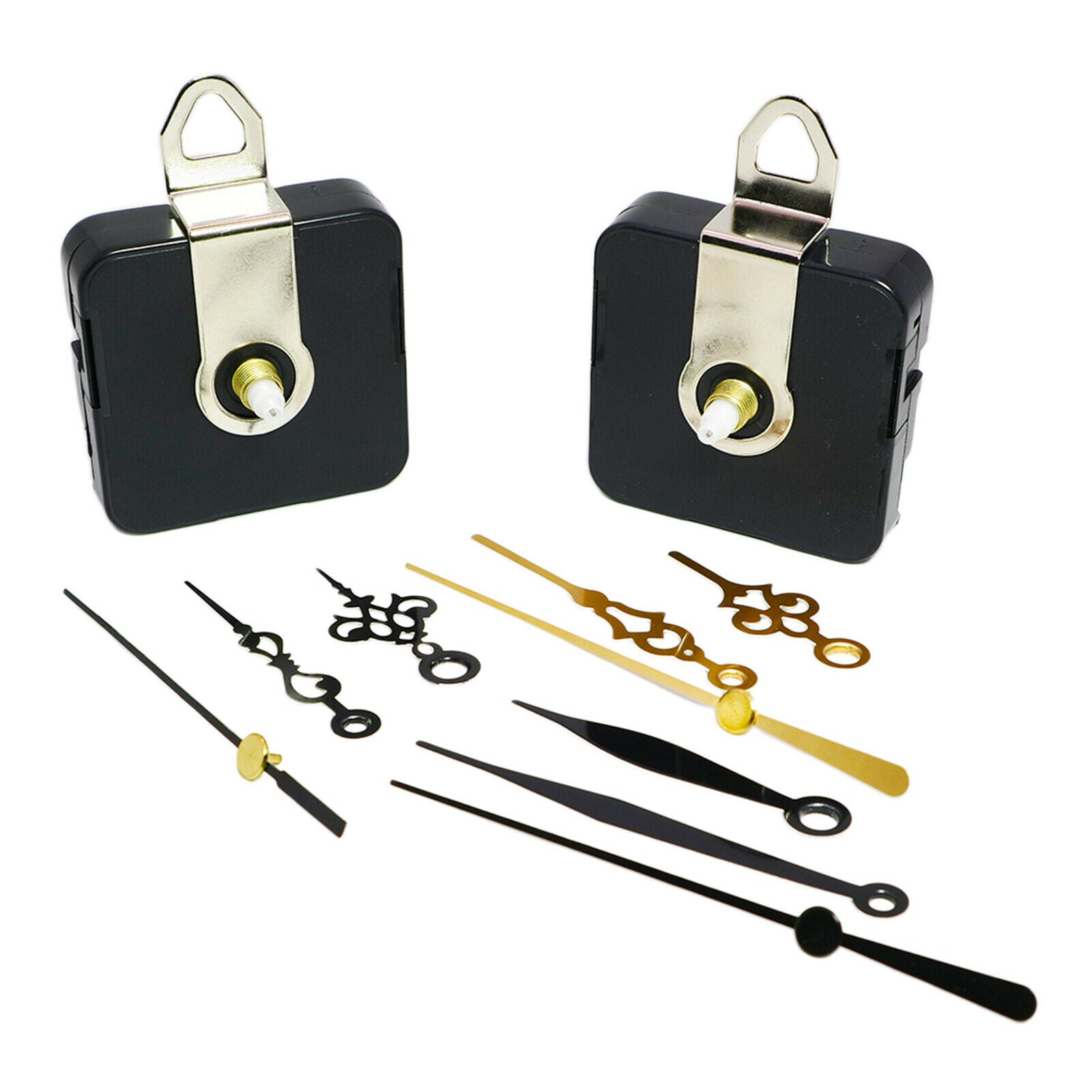 2Pcs Quartz Clock Mechanism Movement Motor 3 Sets Hands Repair Parts Set