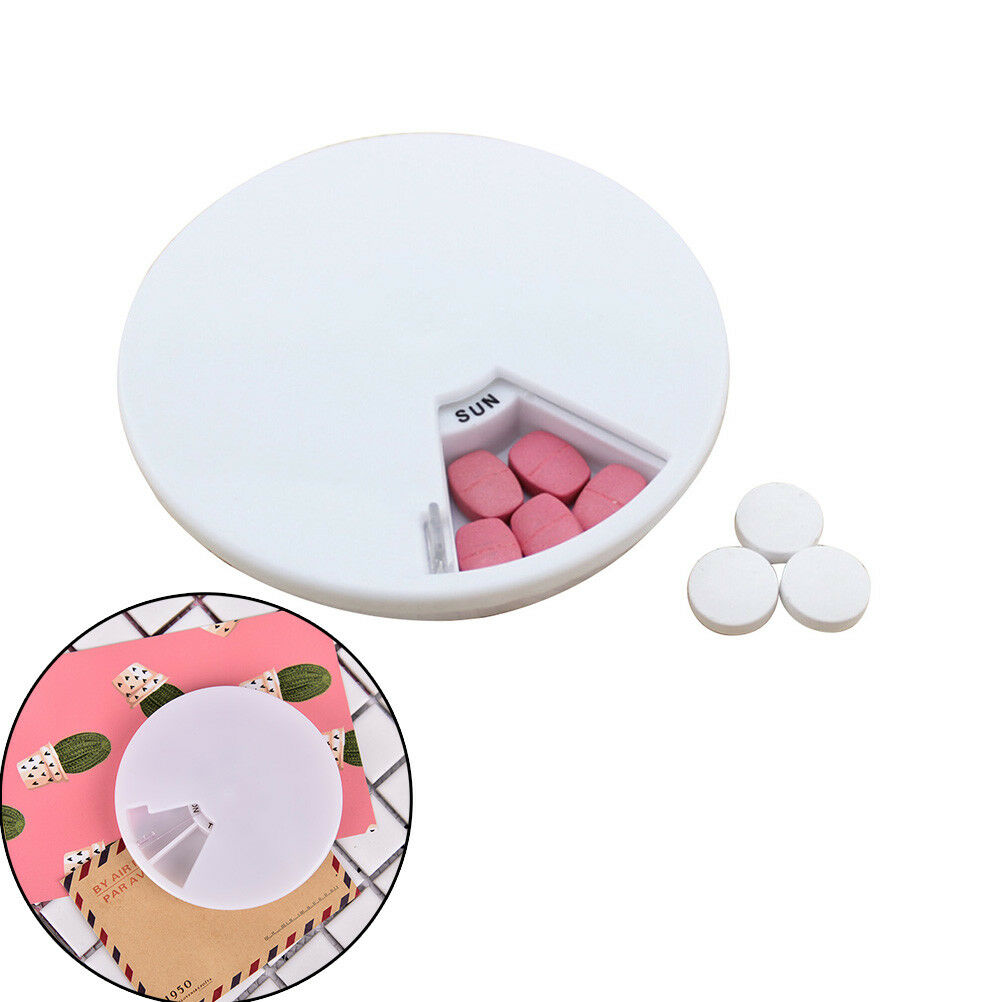 7days Pill Box Organizer Travel Portable Pill Case Rotate*Medicine Dispen.l8