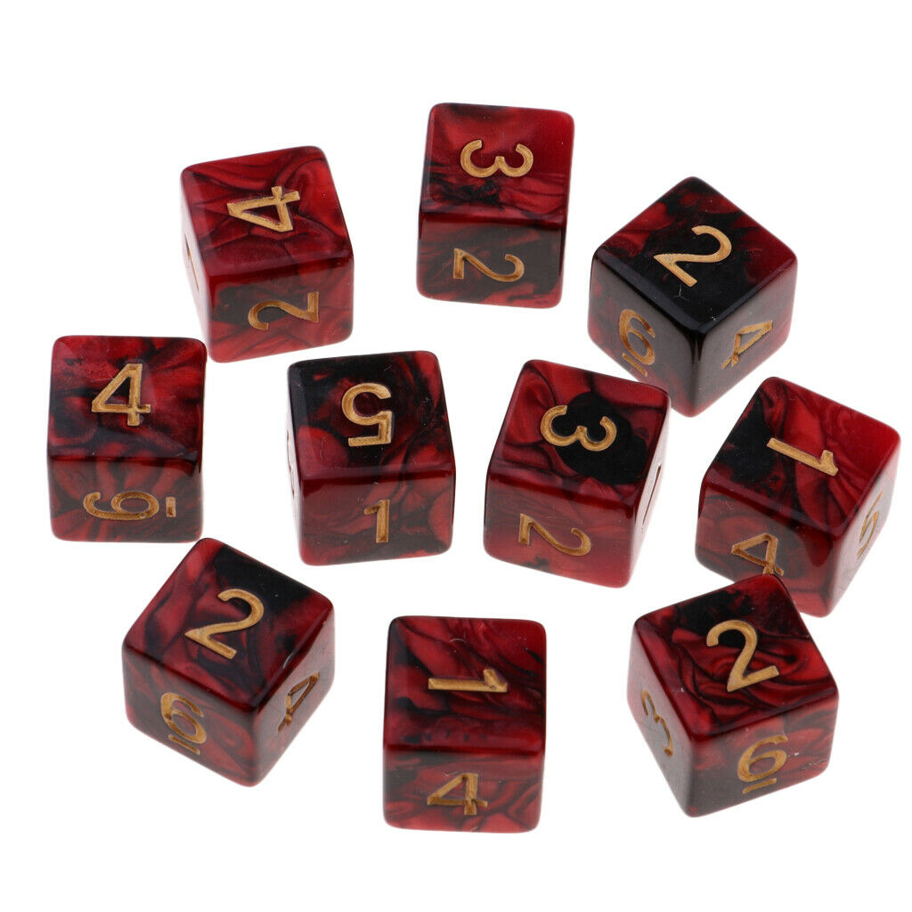 20 Pieces of 6 Sided Game Dice, 16mm Dice for Math Teaching / Games
