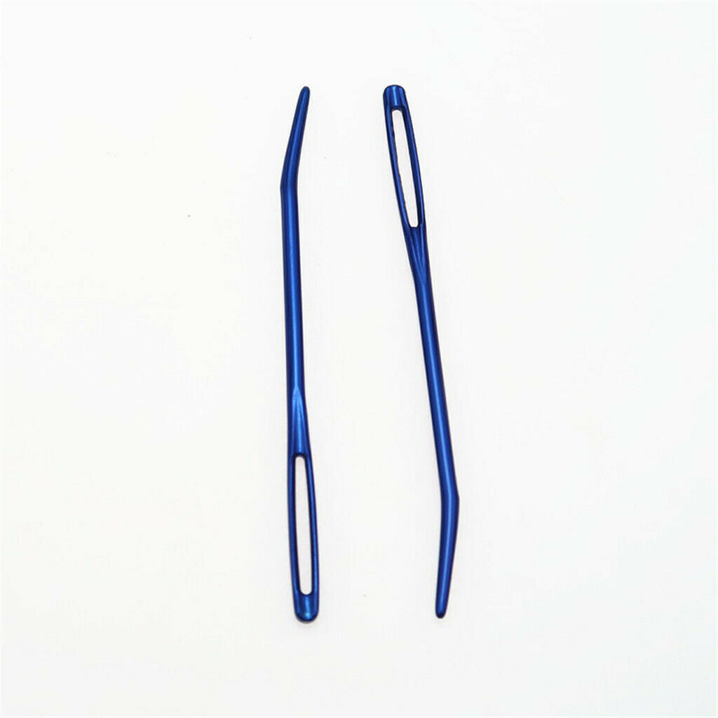2pcs Large-eye Blunt Needles with 2pcs Bent Tip Yarn Darning Tapestry Needle