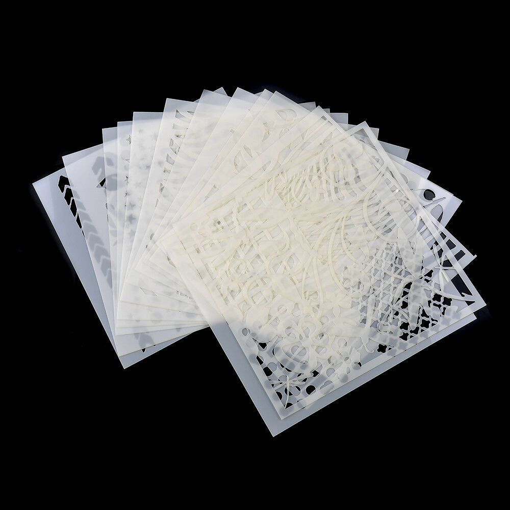 13pcs Embossing Template Scrapbooking Walls Painting Layering Stencils DIY Tool.