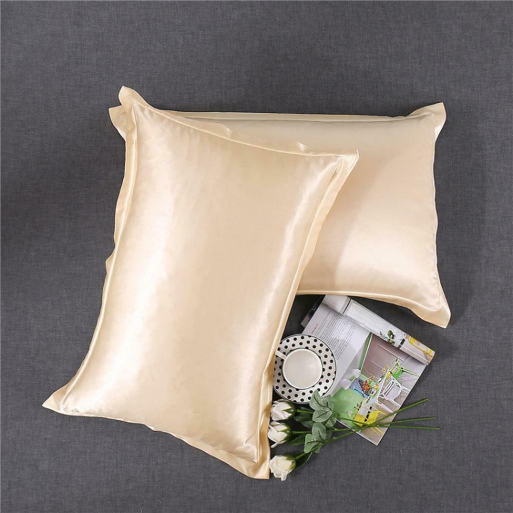 2pc Mulberrry Silk Pillowcase King - Size 19x29inch - Pillow Case Beige