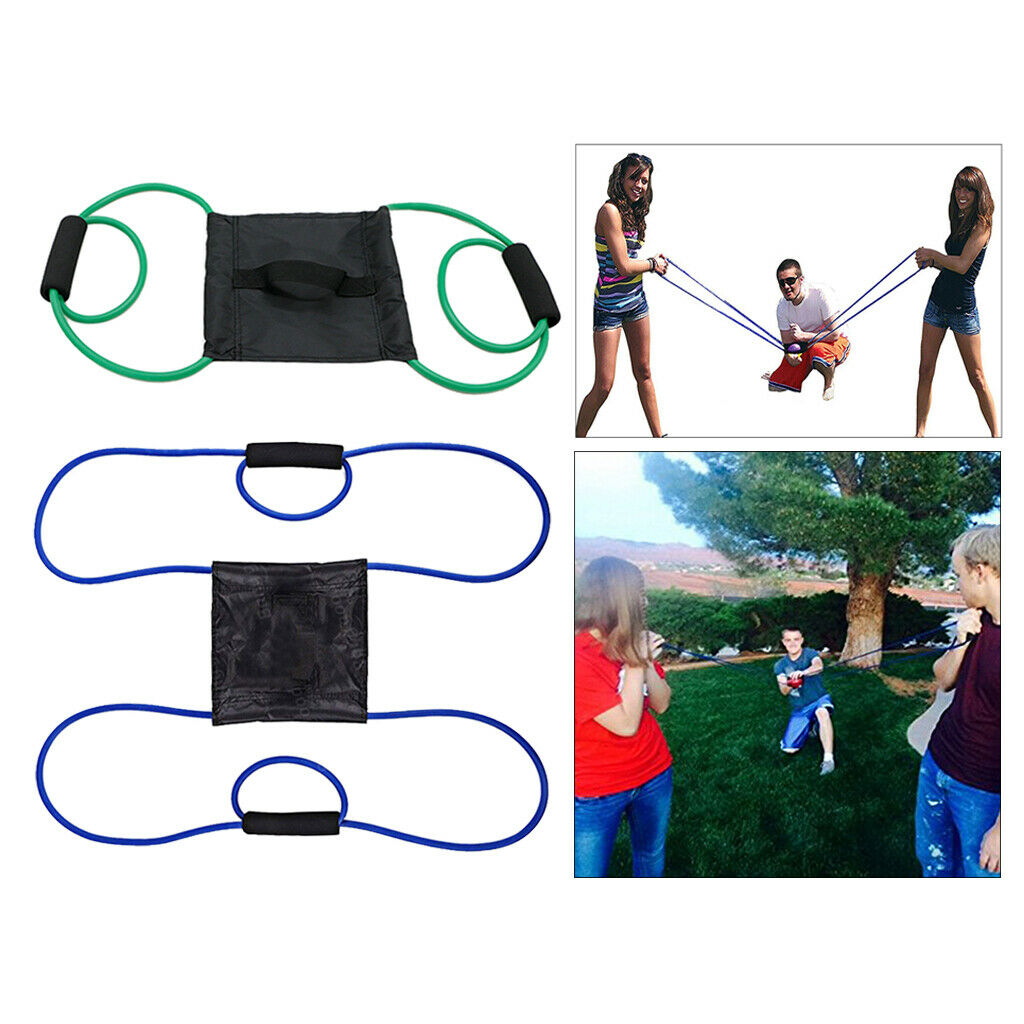 2 Pieces 3-Person Water Balloon Launcher Cannon Slingshot Party Supplies