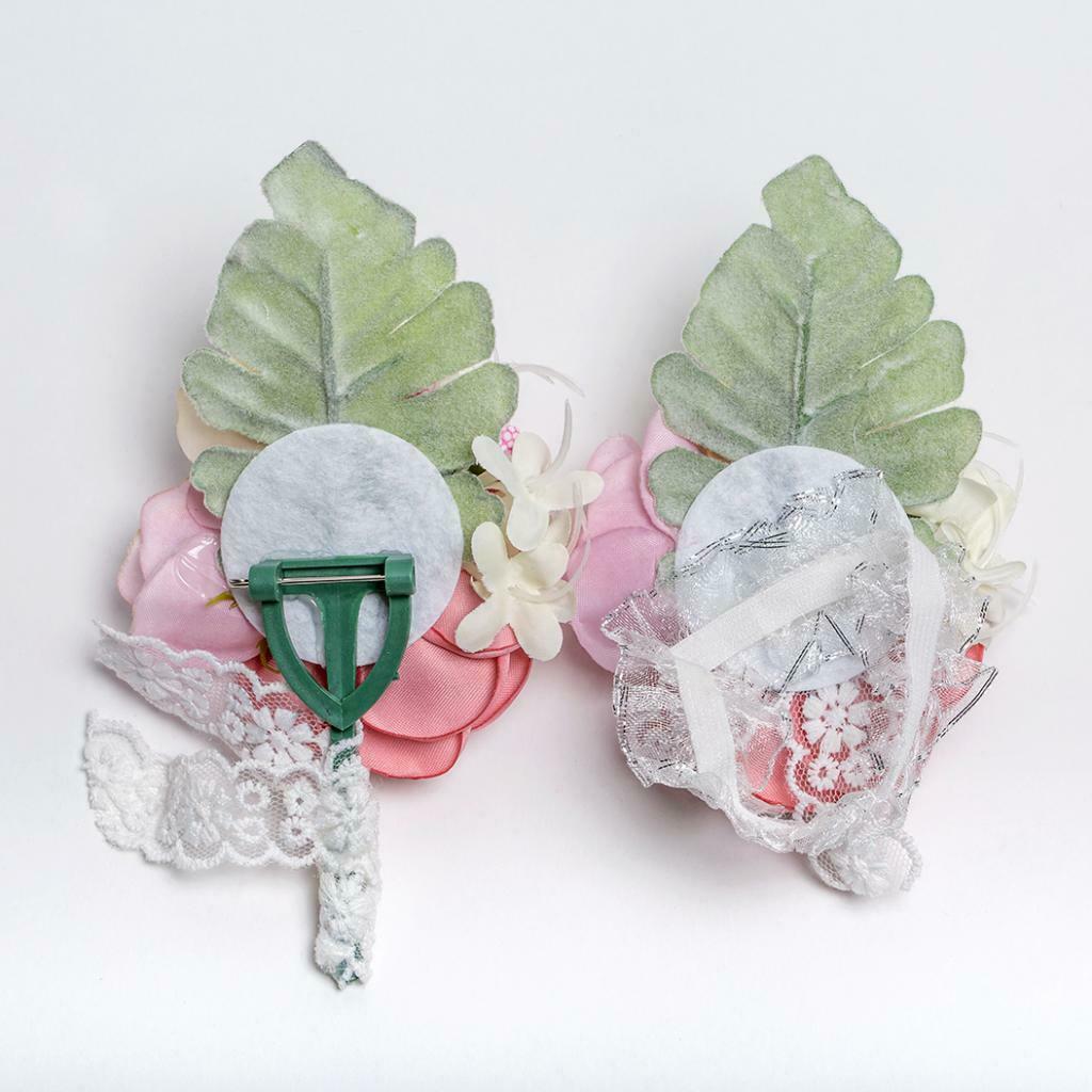 Artificial Silk Hand Flowers Bride Bridesmaid Wrist Corsage Wedding Decor 1