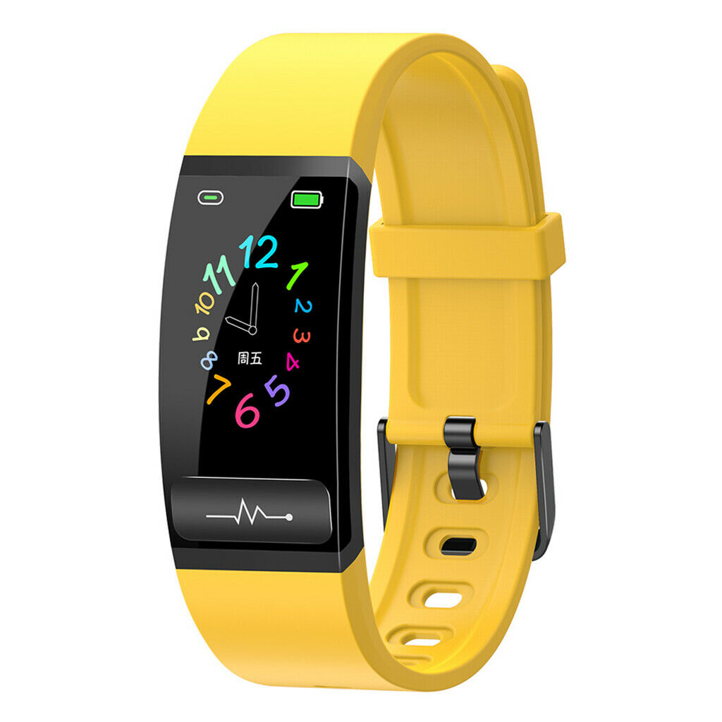 Smart Watch Tracker Body Temperature Blood Pressure Heart Rate IP67 Yellow