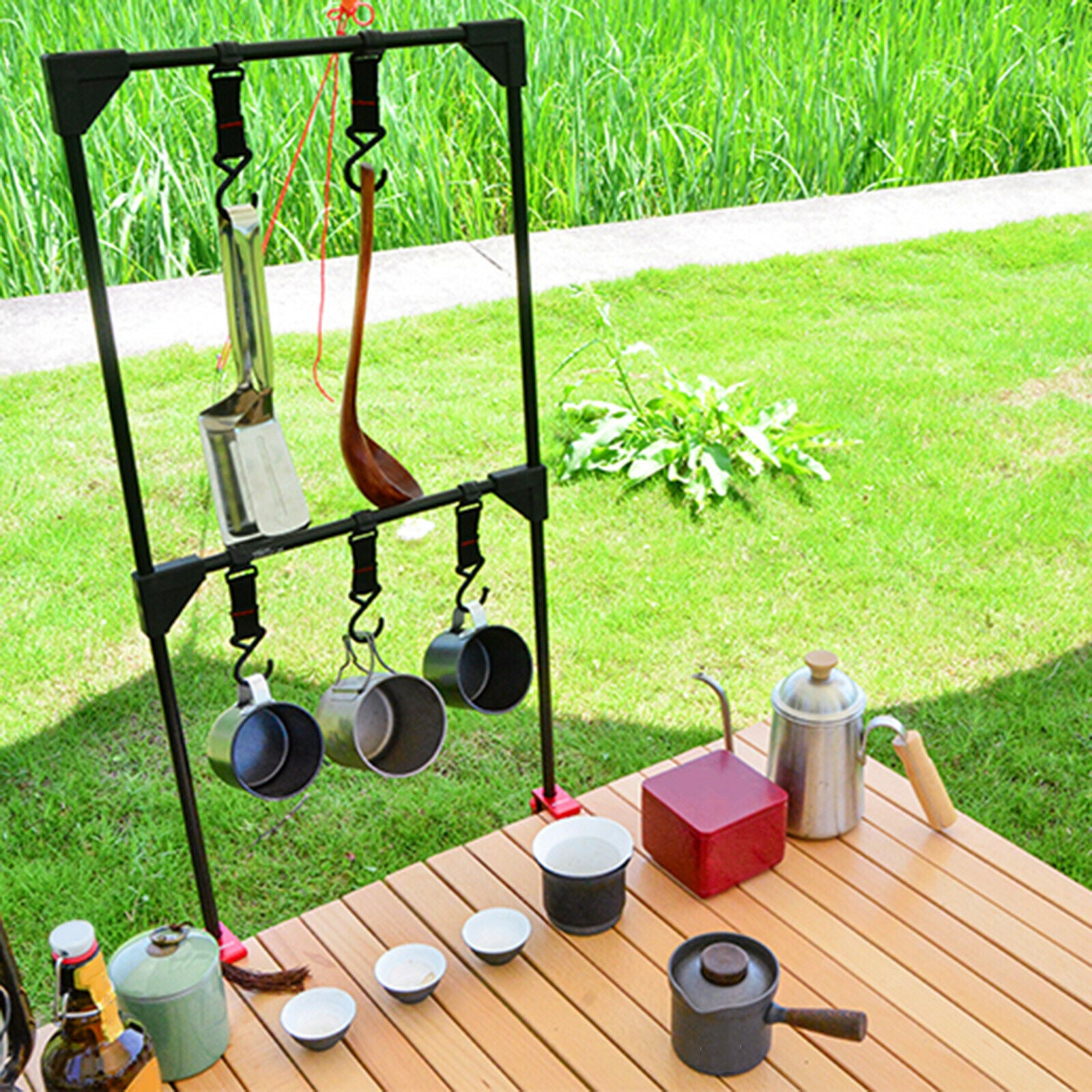 Hanging Storage Rack Desktop Storage Shelf Pot Pan Organizer Hanger Folding