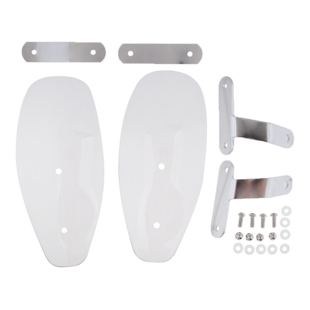 Motorcycle Bike Clear Handlebar Hand Guard Shield Wind Deflector Protector Set