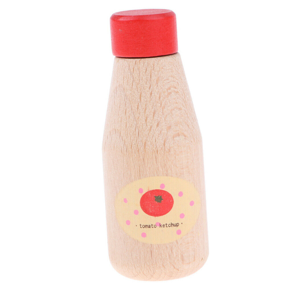 Condiments Tomato Ketchup Mayonnaise Bottle Wooden Pretend Toys