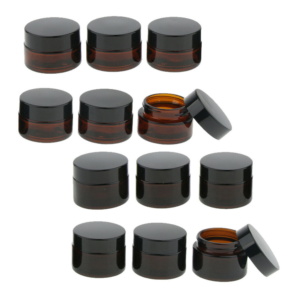12X, Refillable Empty Glass Makeup  Containers Jar Cannings Home Travel