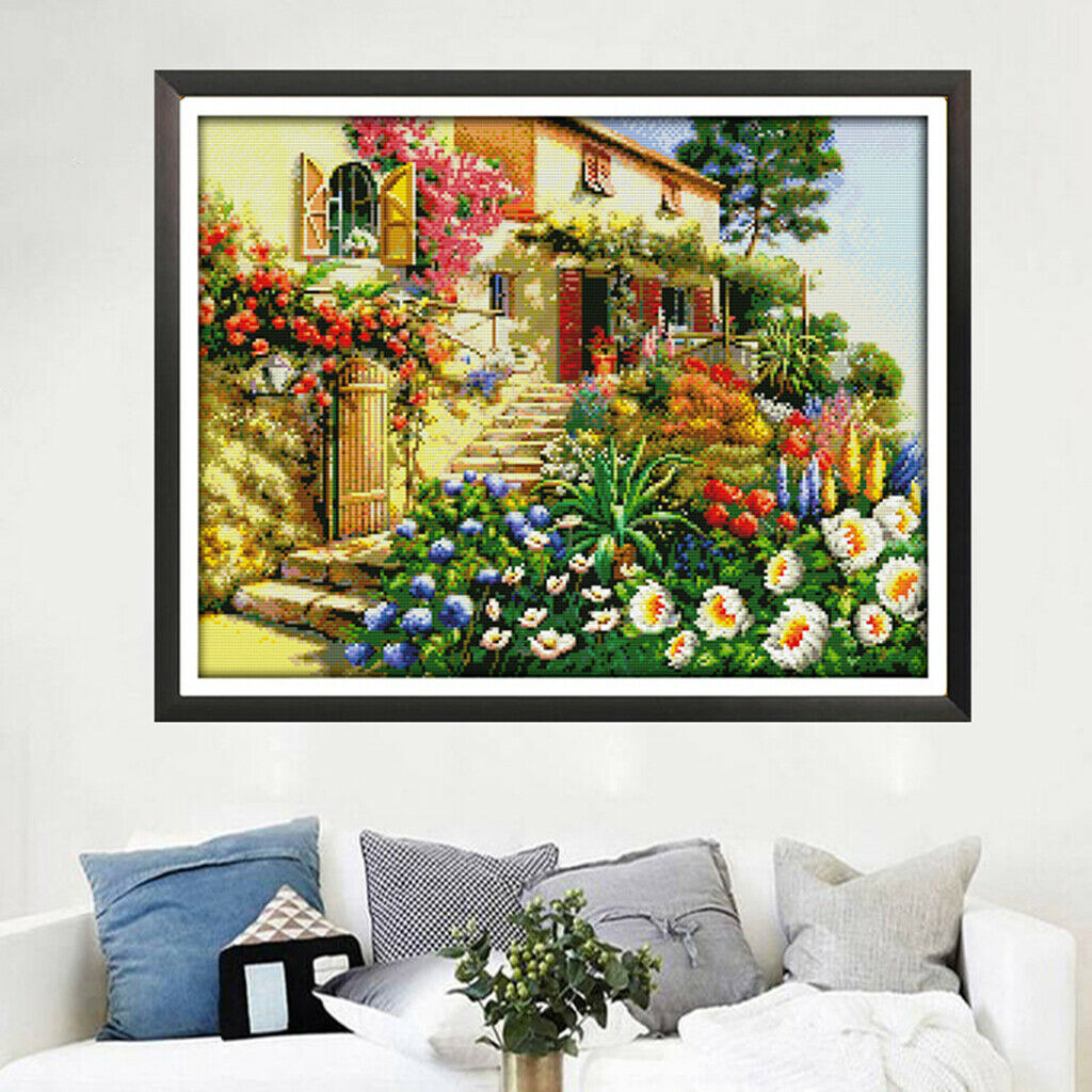Cross Stitch Kit Embroidery Pattern Garden Villa Picture Embroidery Set