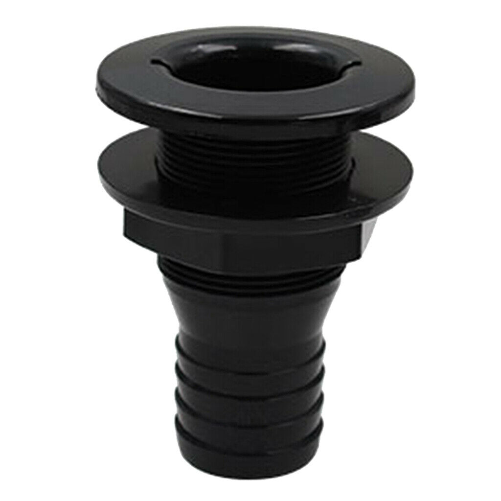 Black Plastic 1-1/2'' Marine Thru-Hull Fittings Replacement Yacht Parts