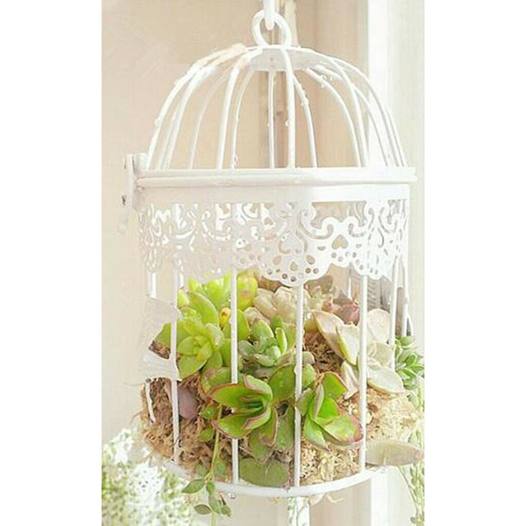 3pcs Bird Cage Shaped Plant Stand Flower Stand Bird Cage Nordic Retro Hanging
