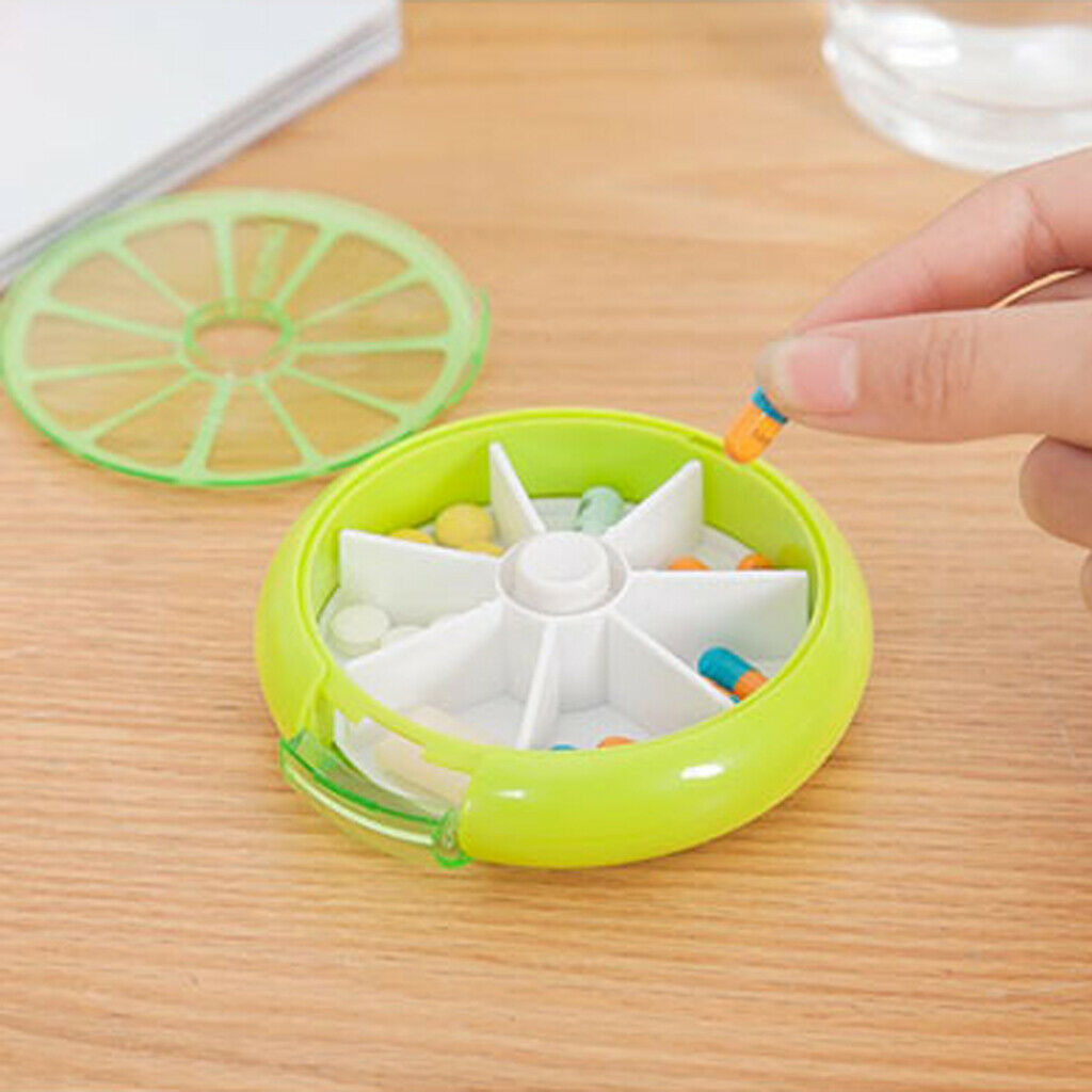 2 Pieces Rotary Pill Box Mini Medicine Candy Gum Travel Storage Case Cute
