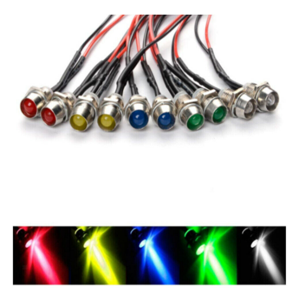 10 pcs/Lot LED Indicator Light Lamp Pilot Dash Directional Car Truck Boat