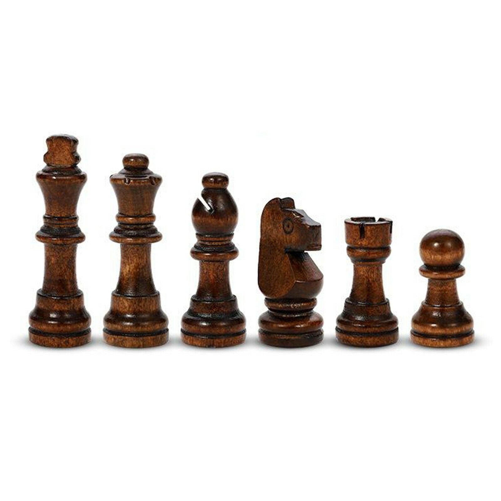 Travel Folding Magnetic Wooden Chess Kit 34cm Chessboard w/ Extra 2 Queens