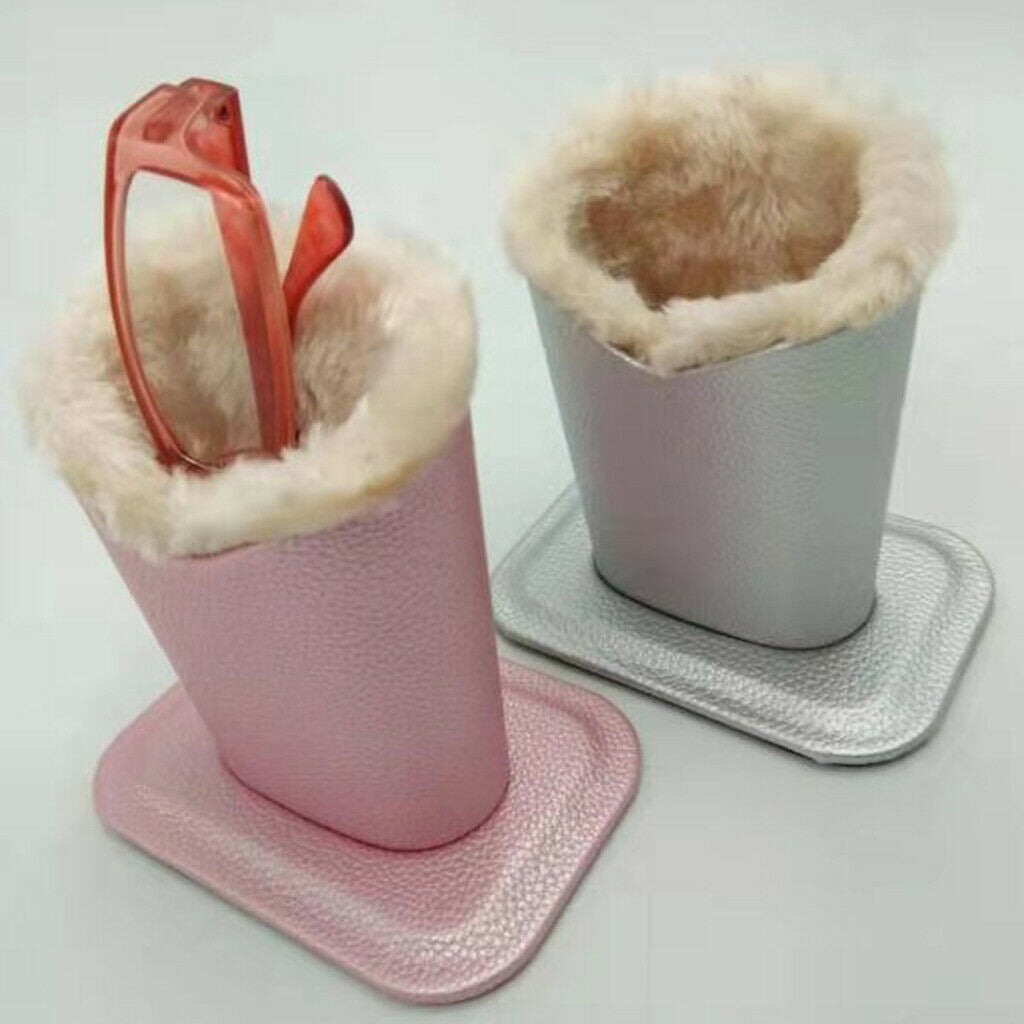 2 Packs Anti-Scratch Plush Lined Eyeglasses Holder Sunglasses Pen Holder