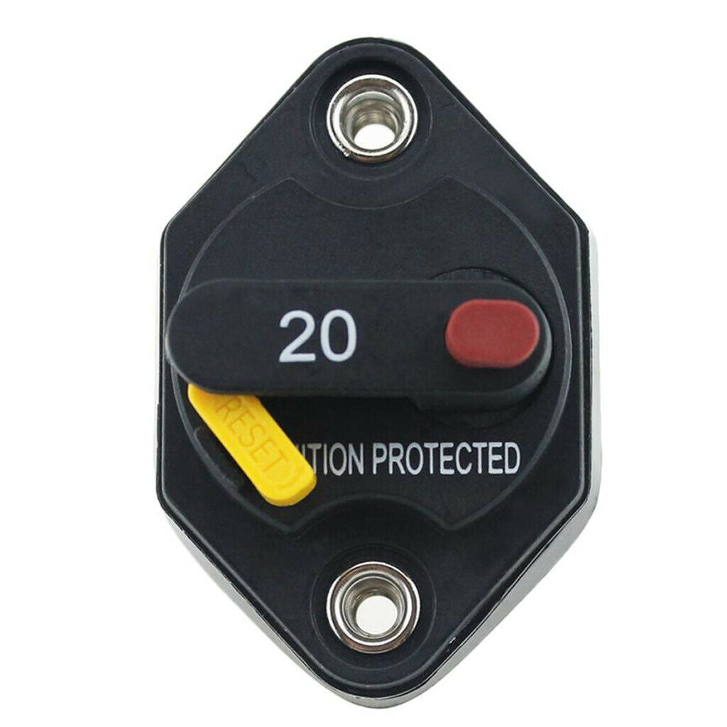 12v In-Line Rv Auto Circuit Breaker Manual Reset Fuse Holder - 20A