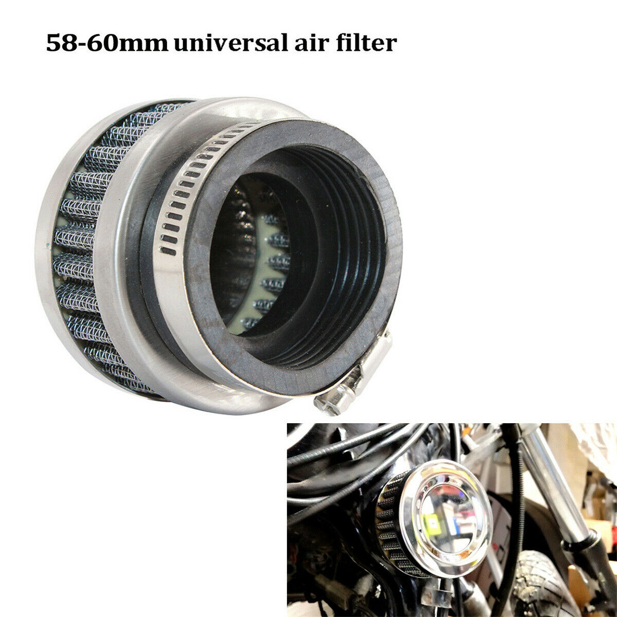4PCS 58-60MM Motorcycle ATV Scooter Intake Air Filter Tool Accessories Universal