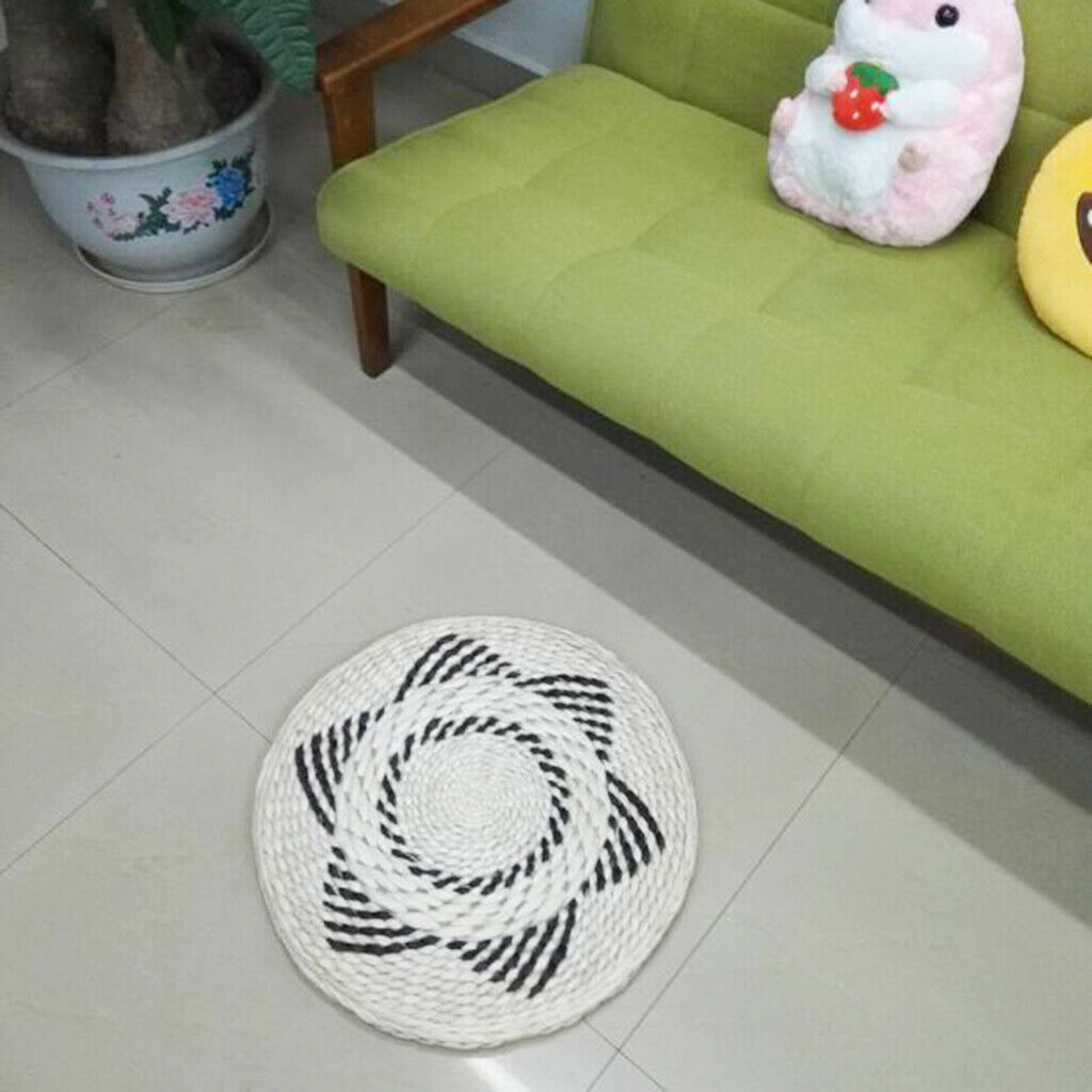 Japanese Style Handmade Straw Woven Seat Cushion Tatami Dia. 48cm (18.90")
