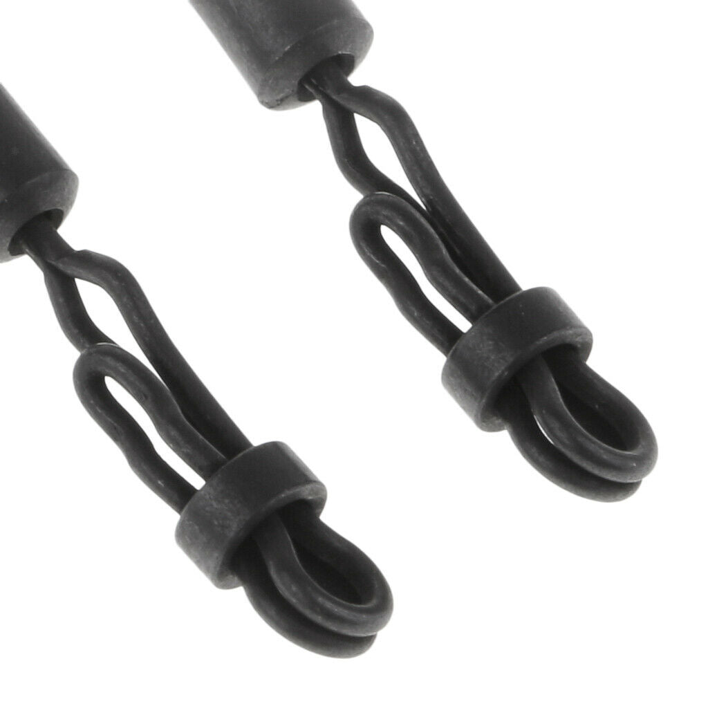 5pcs Quick Change Rolling Swivels Fishing Hooks Line Connectors Matt Black