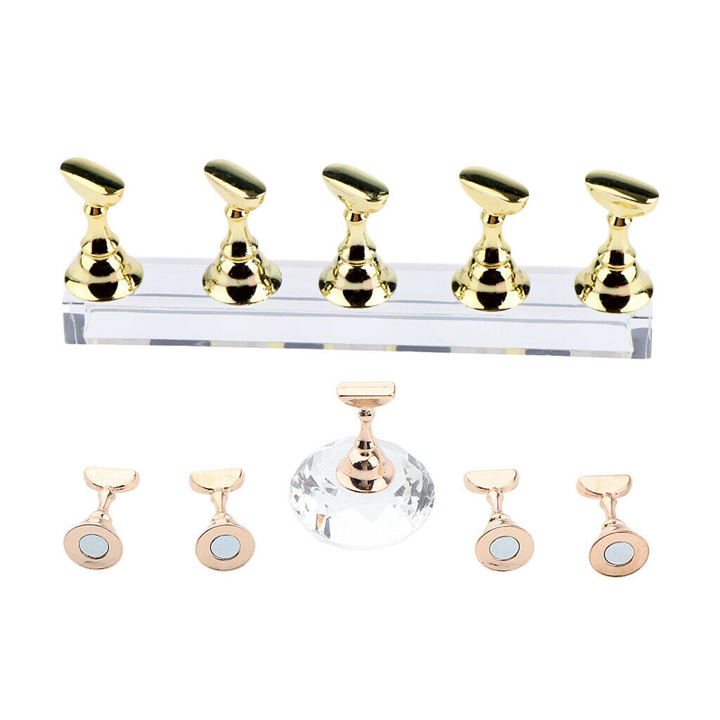 2 Set False Tips Display Stand Training Practice Holder Nail Art Accessories