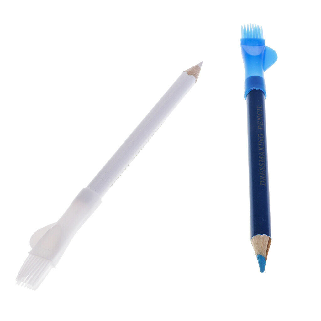 2 Pieces Tailor Sewing Chalk Pencil with Brush Drawing Drafting Dressmaking