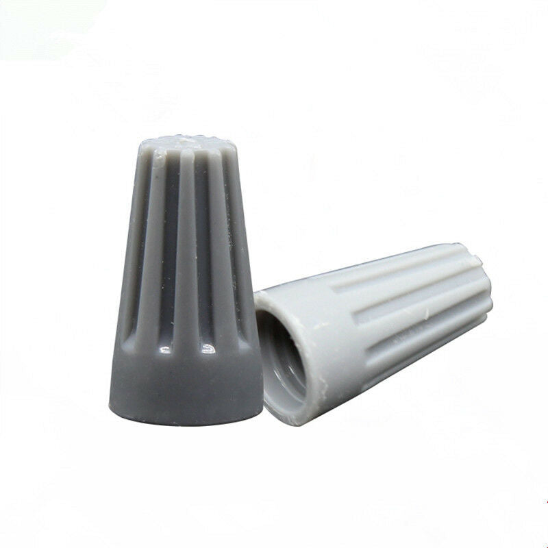 100PCS Spiral spring type Wire pressing cap Twist-On Terminal Cap Gray 22-14 AWG