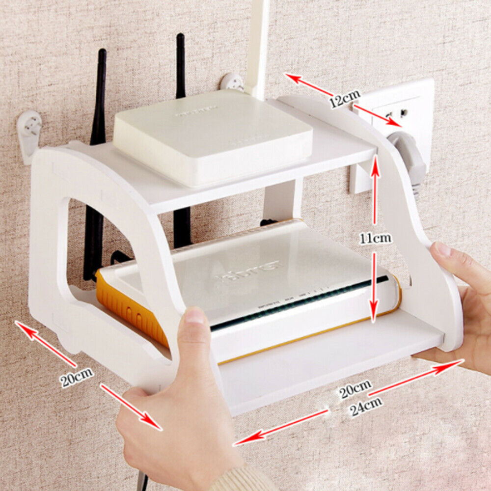 Home Routers Organized Frame Hollow Out Double Set-top Box Router Storage Rack