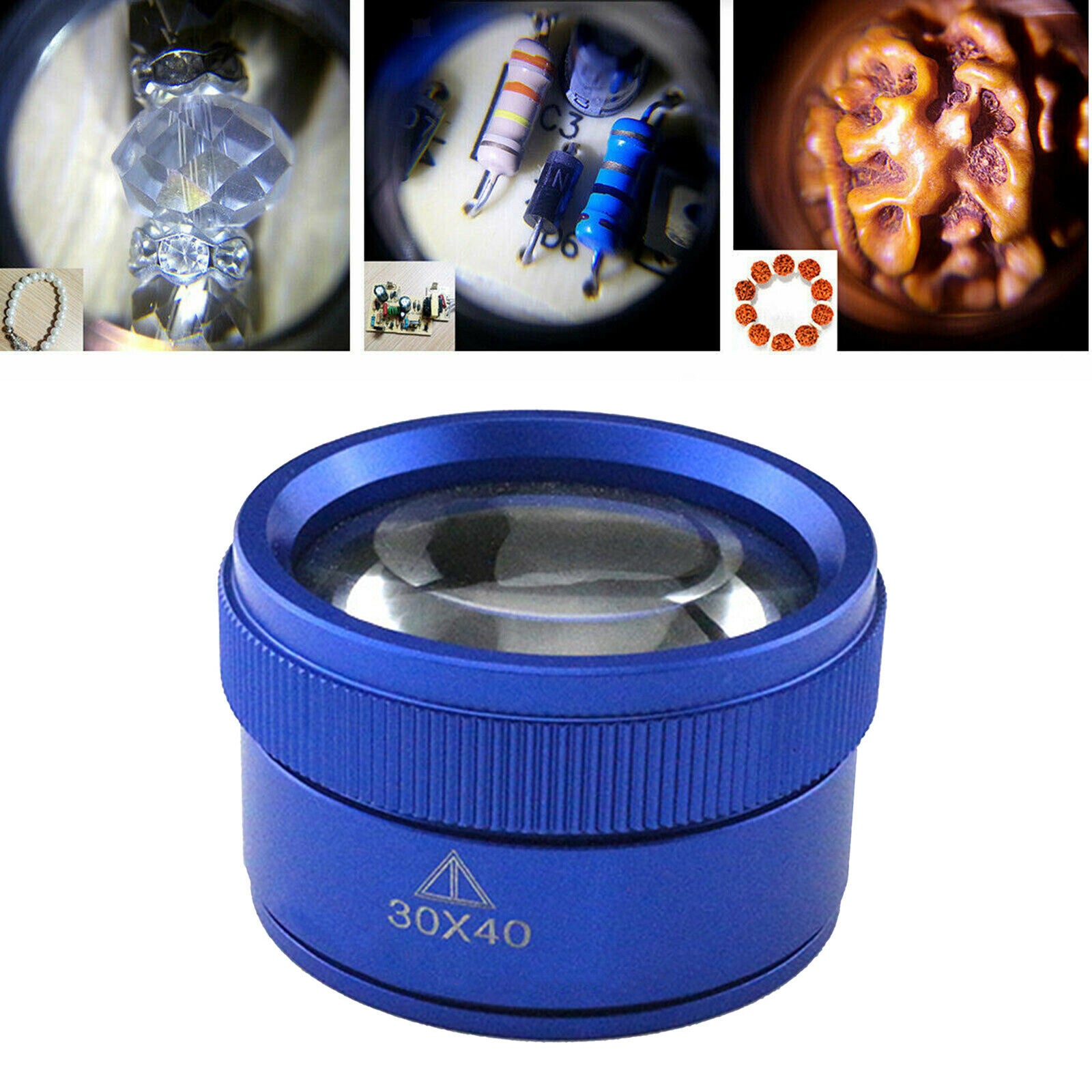 30X x40mm Jewelry Optics Loupes Magnifier Loop Microscope for Kids Adults