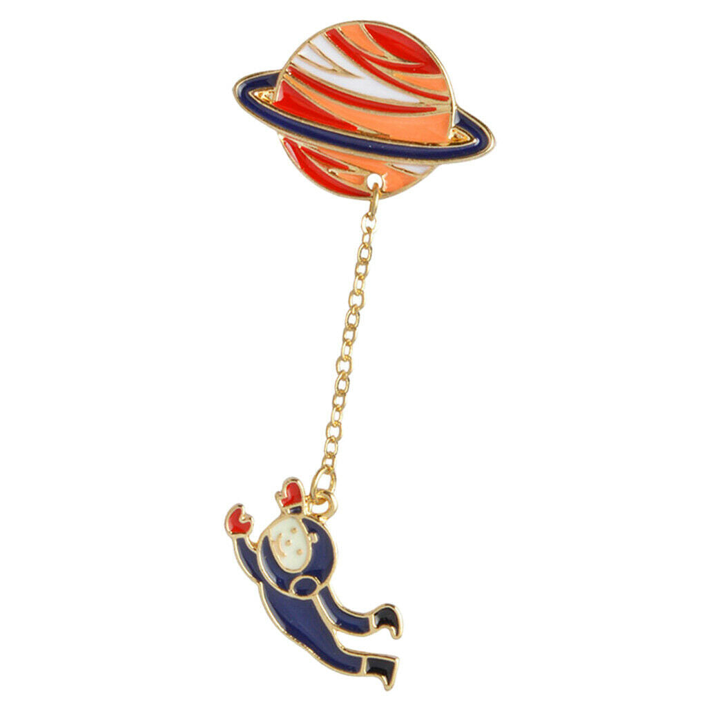 2 PCS Enamel Cartoon Brooch Badge Lapel Pin Cosmic Space Whales Cartoon Badge
