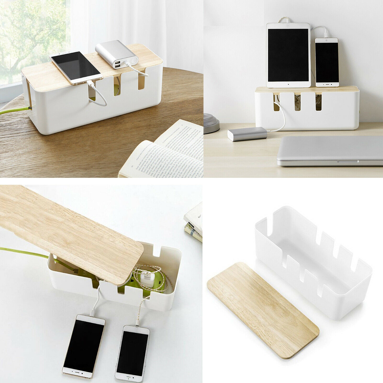 Cable Management Box Hide Wires & Power Strips for Home Office 12x5x4.6 inch