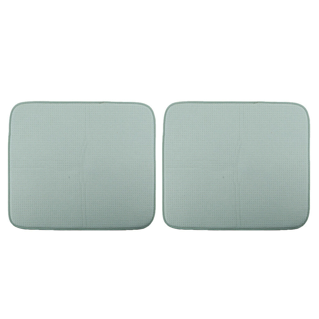 2Pcs/Set Microfibre Drying Mat Sink Drying Pads For Absorbent 16x18'' Green