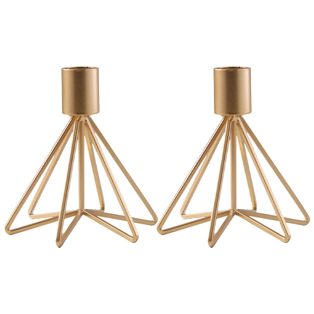 2Pcs Modern Metal Taper Candle Holders Candlestick Holder Centerpeices Decor
