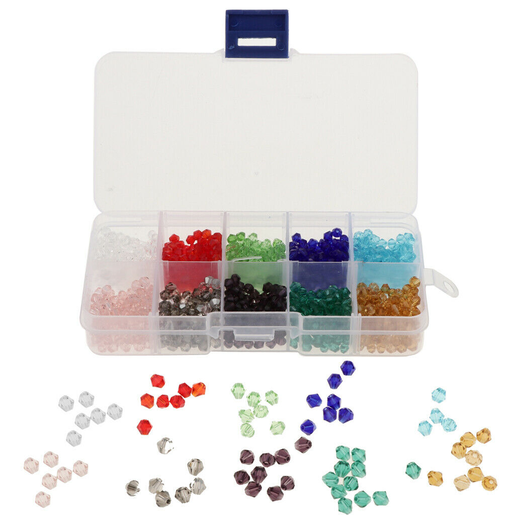 1000pcs Mixed Colors 4mm Crystal Glass Rondelle