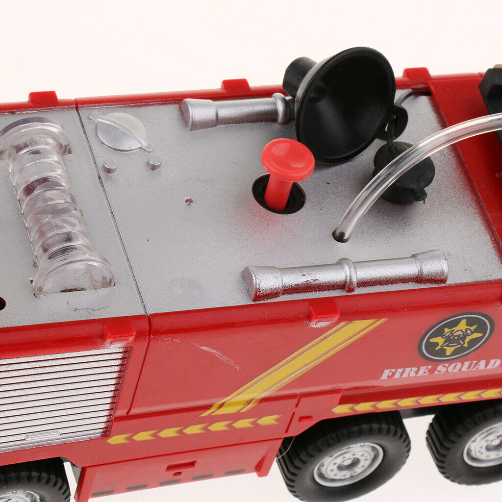 9 Inch  Fire Truck with Bump and Go Action sprays Real Water with Lights and