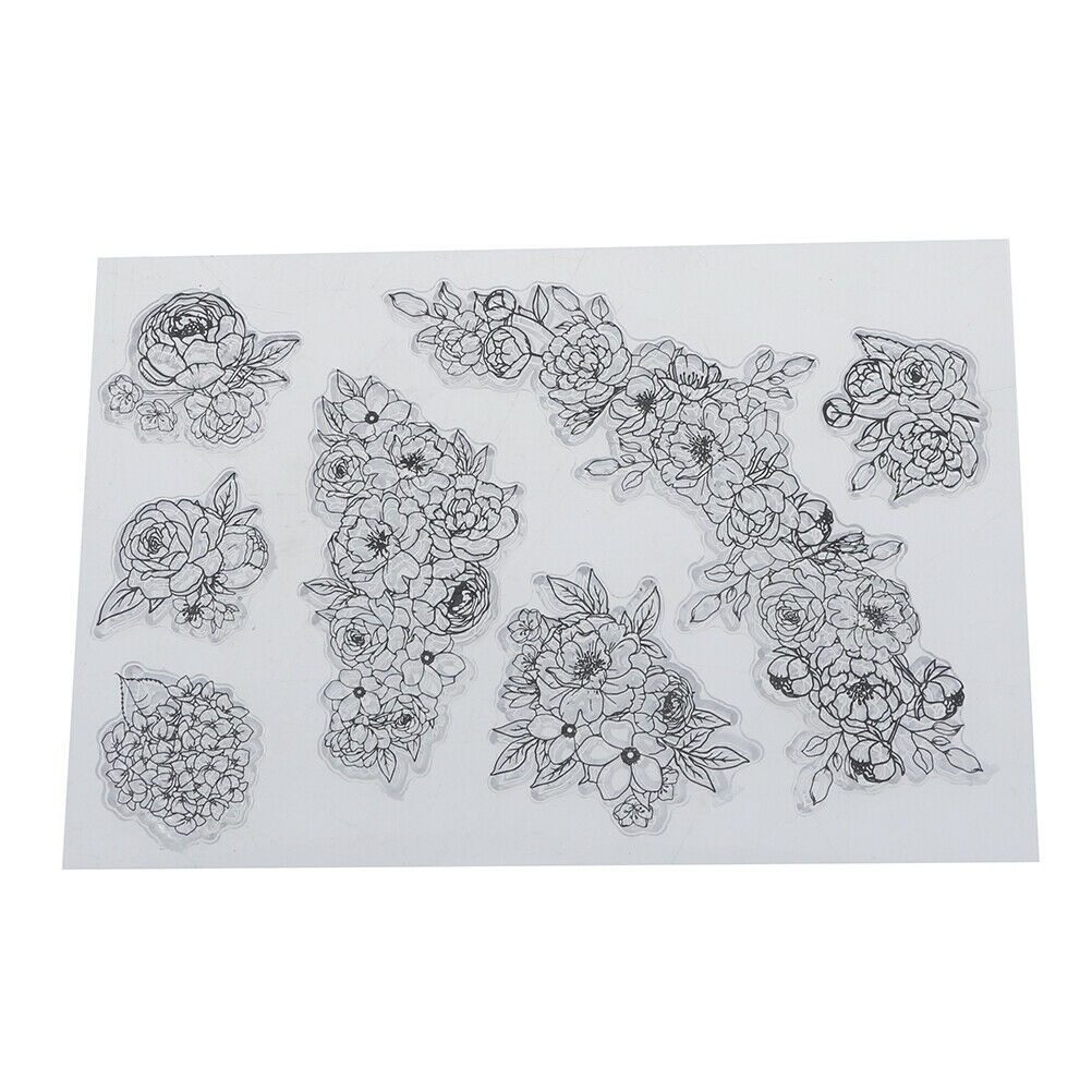 flowers transparent clear silicone stamp for diy scrapbooking photo deco.l8