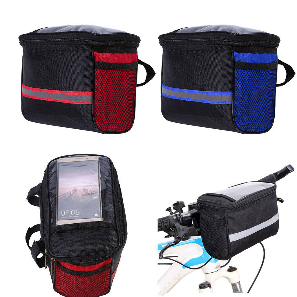 Bike Handlebar Bag Front Storage Bag Outdoor Cycling Pouch Waterproof 2Pcs