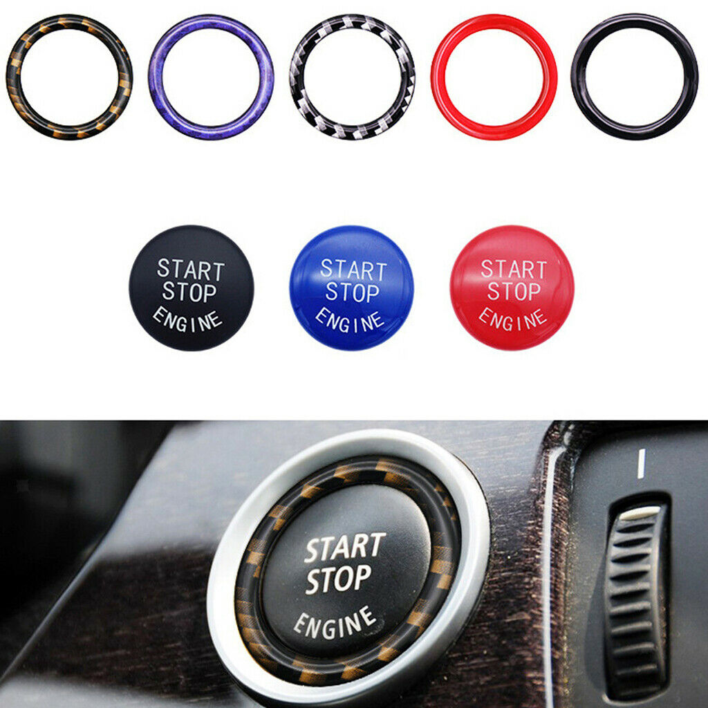 Car Engine Start Stop Button Red Cover Key Switch Ring Trim For BMW E90 E70