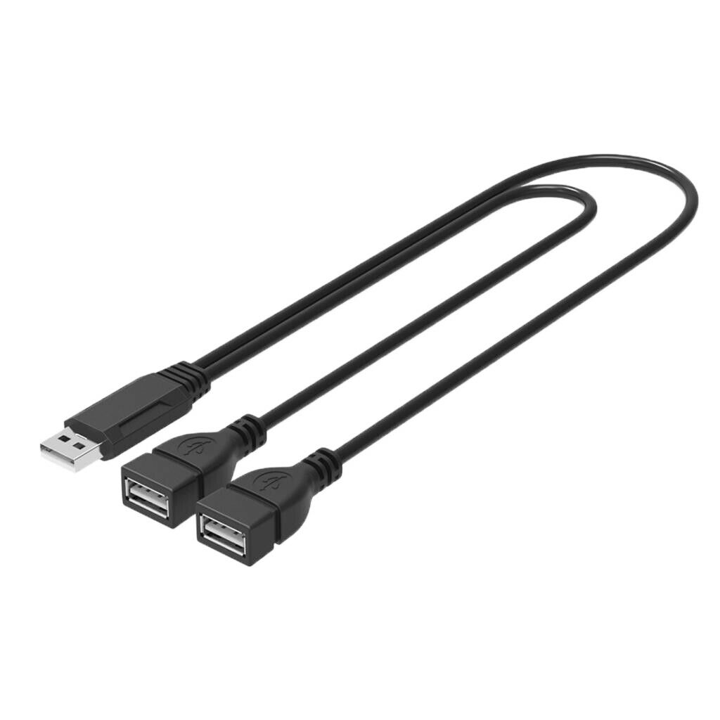 USB 2.0 Male To 2 USB Female   Y Splitter Charger Data Extension Adapter