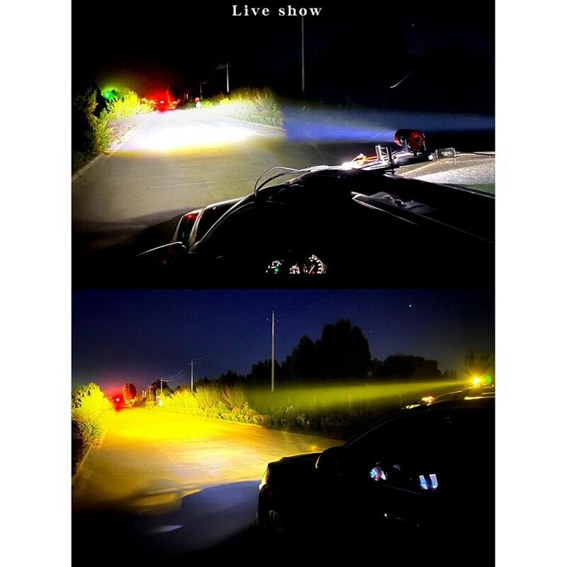 Motorcycle Led Headlights 2PCS Spotlights Dual Color High Low Beam UniversalH4K4