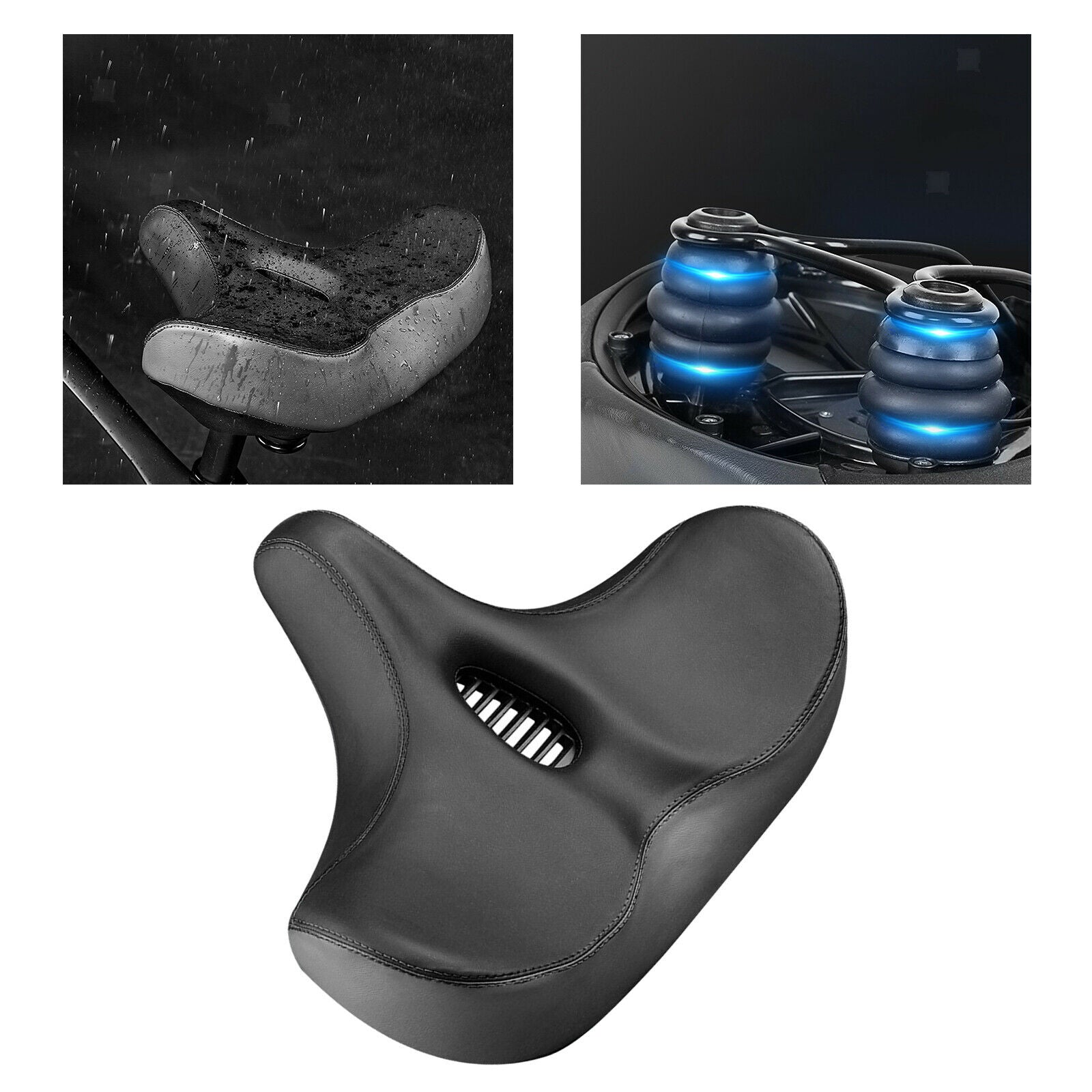 Waterproof Bike Seat Sporty Bicycle Saddle Replacement PU Leather Comfort
