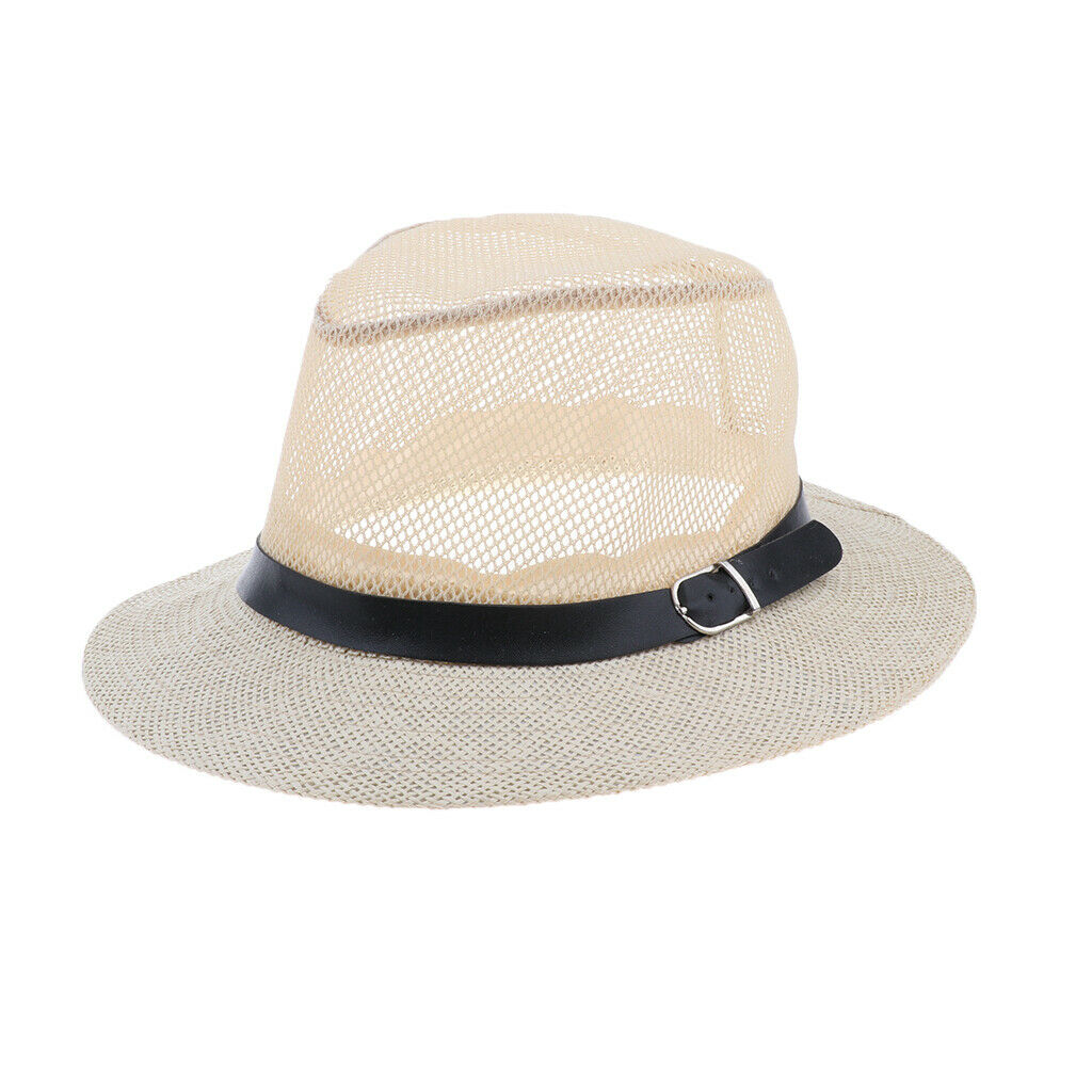 Travel Sun Hat Cowboy Style Summer   for Men Foldable Western Hat Beige