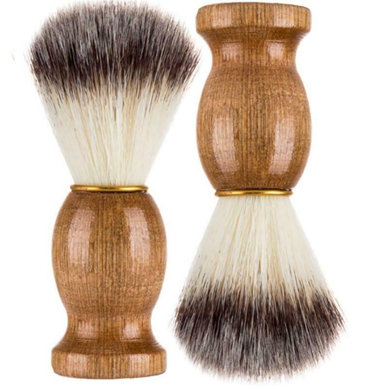 Men Shaving Brush with Wooden Handle Nylon Hair Face Cleaning Beard Cleaner Tool