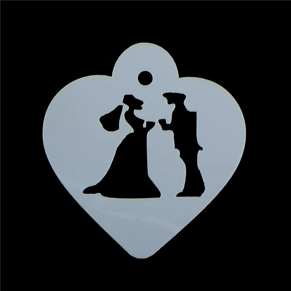 Lovely Wedding Decoration Cake Stencil Couple Lovers Cookie Stencils Cake ToolFL
