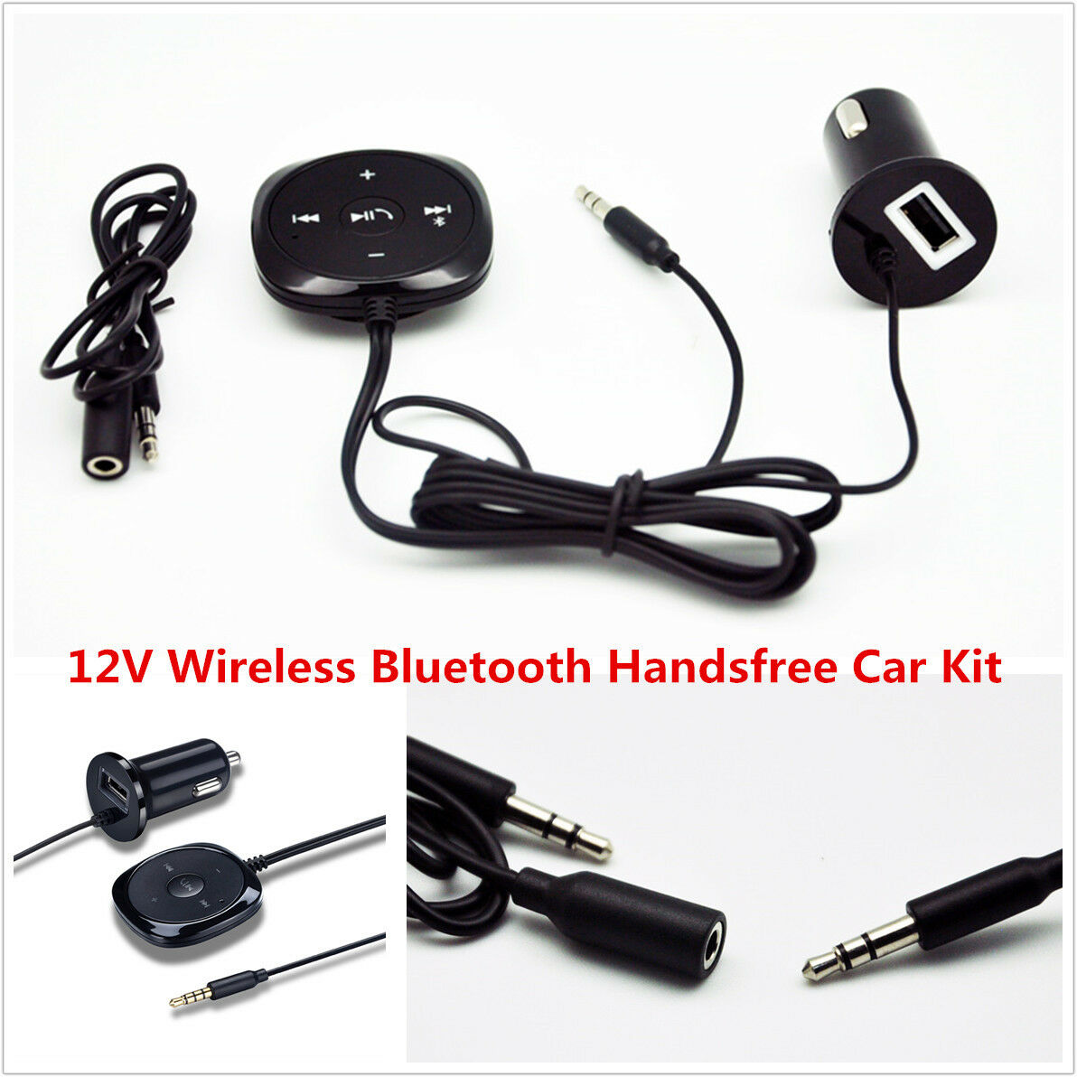 DC12V Wireless Bluetooth Handsfree Car Kit MP3 Player USB Phone Charger Speaker