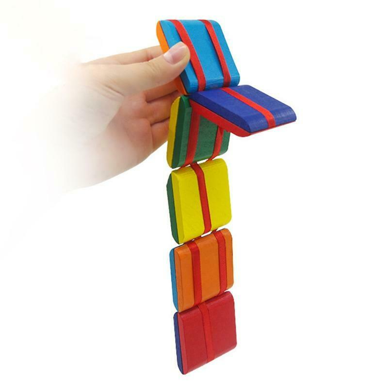 Colorful Flip Wooden Ladder Change Visual Illusion for Kids and Adults