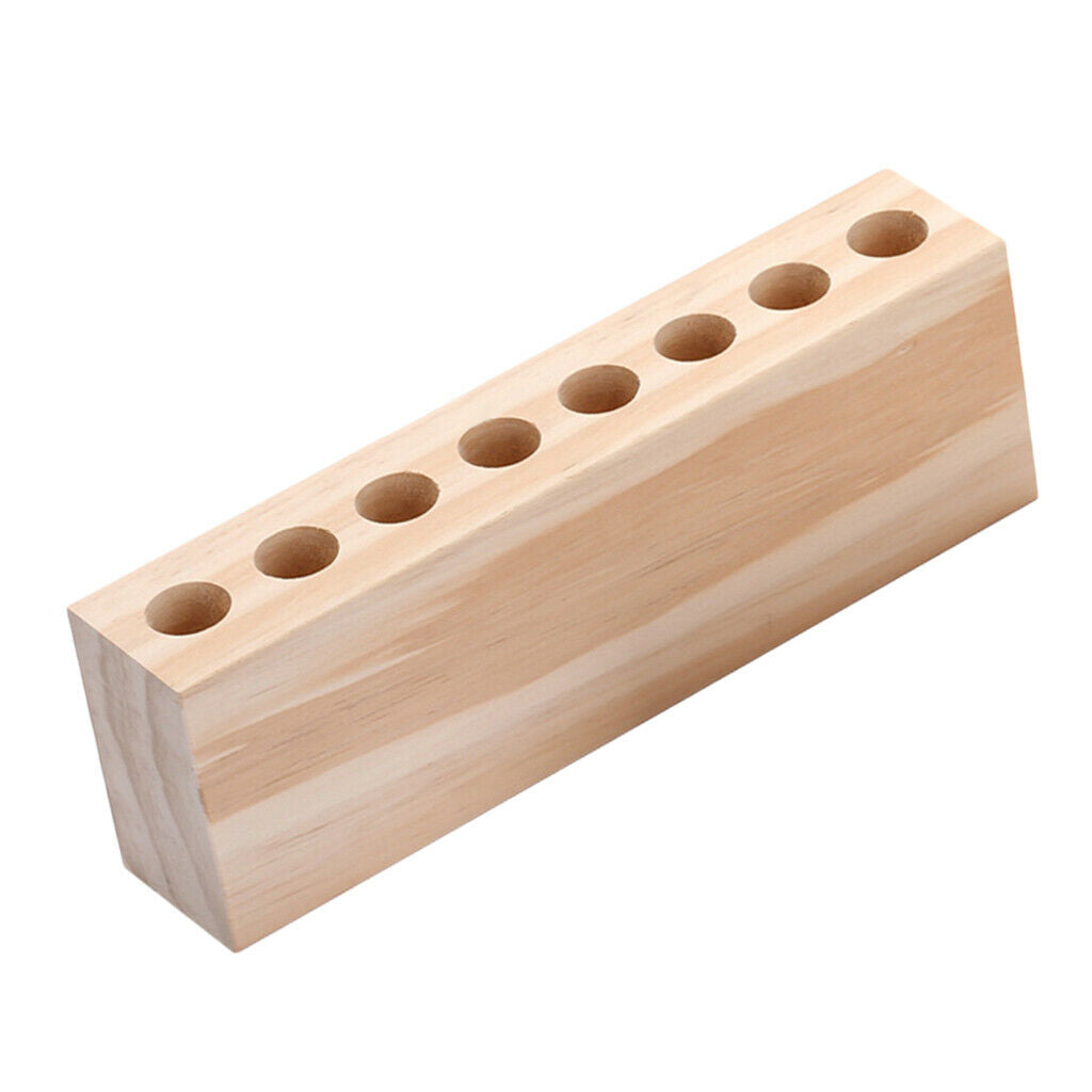 Wood Makeup Storage Organizer 8 Holes Lipstick Holder Cosmetic Case Jewelry