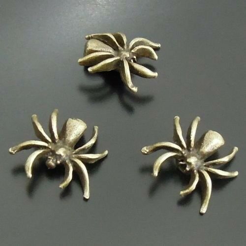 60pcs Antiqued Bronze Spider Bead Charm Alloy Crafting Jewelry Making 14*14*4mm